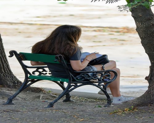 Someone taking a relaxing break on a sofa away from screens